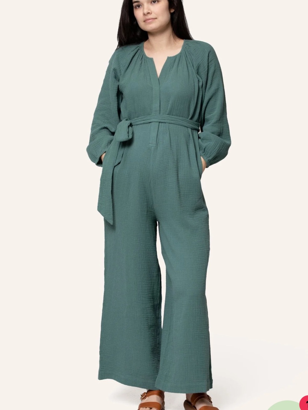 Nom Maternity Alma Nursing Maternity Jumpsuit Size XL Eucalyptus Green